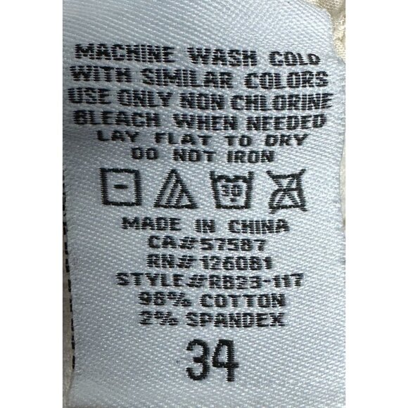 Reason Cargo Pants Mens 34 Beige Double Knee Straight Leg Corduroy Textured - Picture 5 of 16